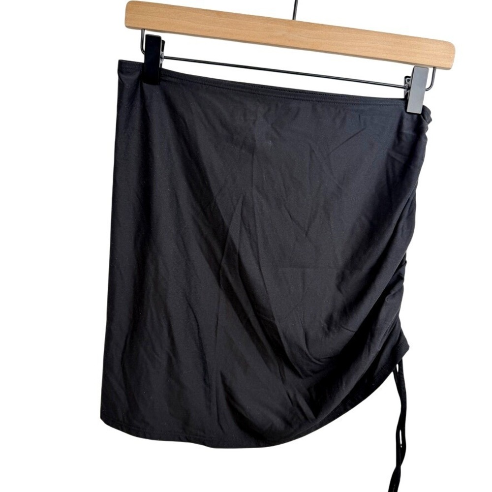 CALIA Swim Skirt Women S Black Ruched Drawstring Side Cover Up Beachwear‎